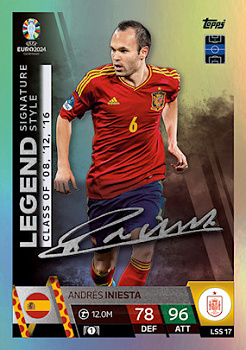 Andres Iniesta Spain Topps Match Attax EURO 2024 Legend Signature Style #LSS17